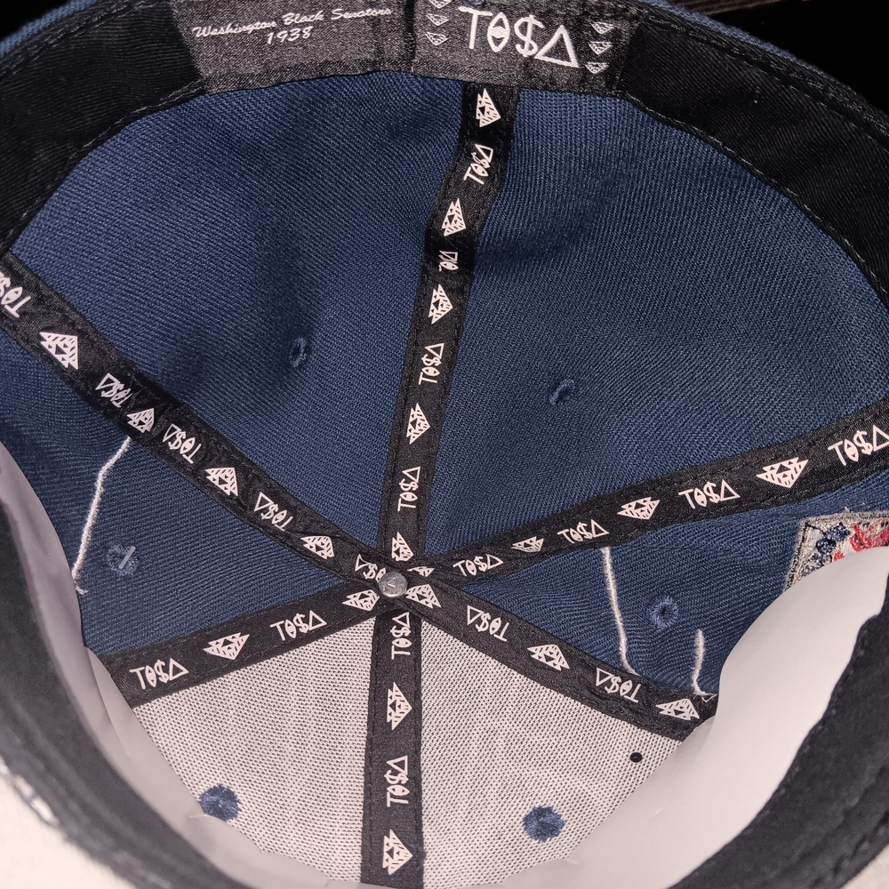 Washington Black Senators Navy and Red Fitted Baseball Cap Size 8 - Picture 4 of 4